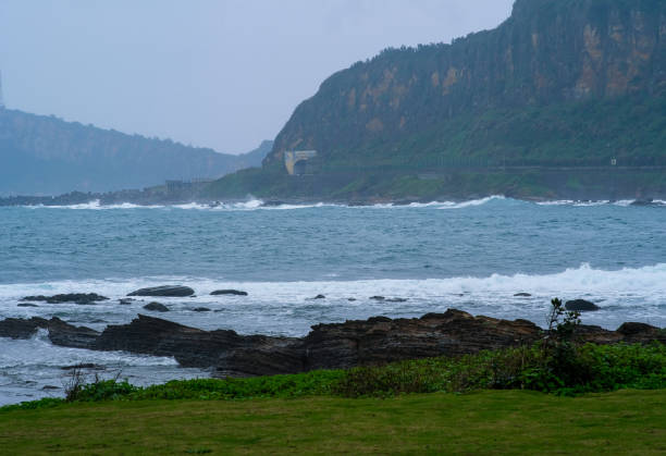 Sea view from Cafe Bayland Mountain, Wanli District Taiwan.
