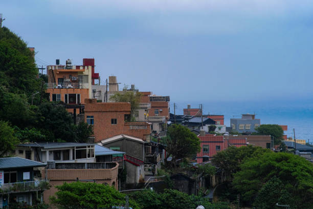 istock Houses in the mountain overlooking Yinyang sea. 2152170475