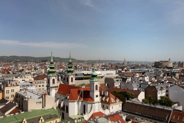 View over Vienna, Austria, from a restaurant at a sunny and wonderful spring day
