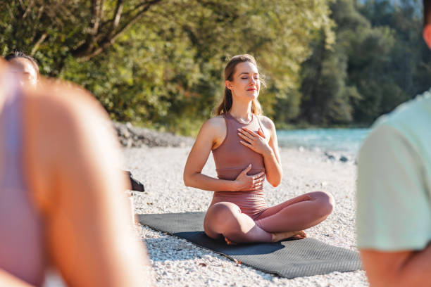 Outdoor Yoga Session by the River