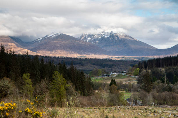 Clouds over Ben Nevis in springtime, viewed from near Spean Bridge, Scotland