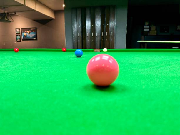 istock Pink snooker ball on the snooker table 2152186179