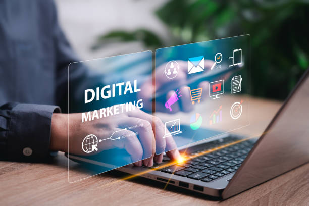 istock Digital online marketing global network connection concept, Businemam use laptop analysis business data online, Sales data, social media Solution analysis and development contents, financial, Target 2152191411