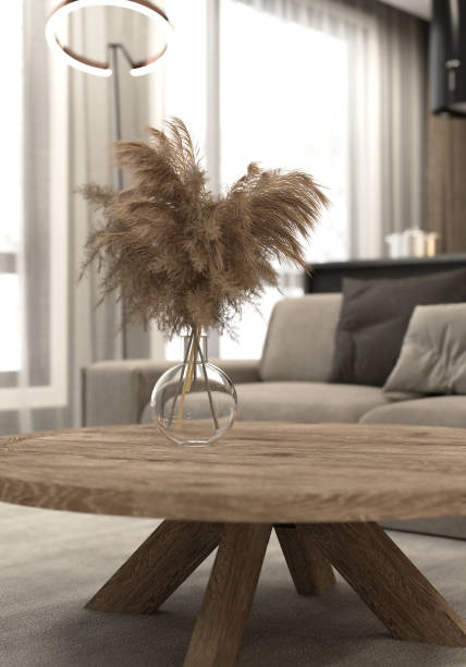 3d render of apartment interior  living and dining room