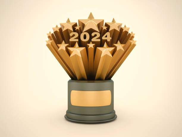 Gold Stars with 2024 Year on Trophy