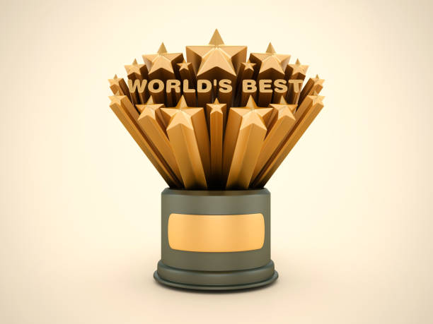 istock Gold Stars with World's Best on Trophy 2152196956