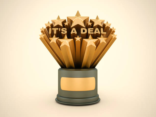 istock Gold Stars with It's a Deal Word on Trophy 2152196970