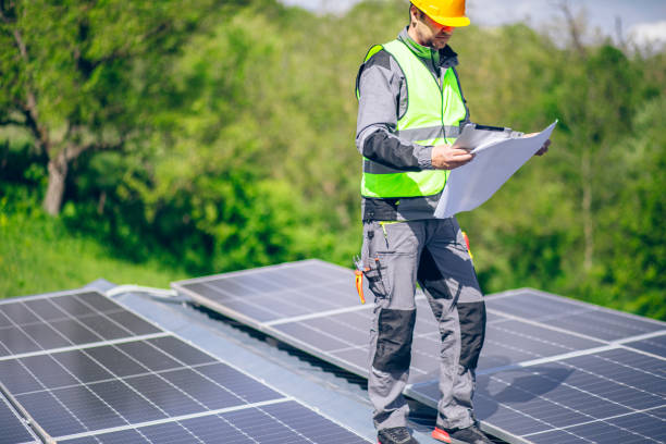 istock Engineer controlling project of solar energy plant 2152197026