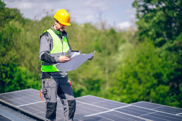 istock Engineer controlling project of solar energy plant 2152198450