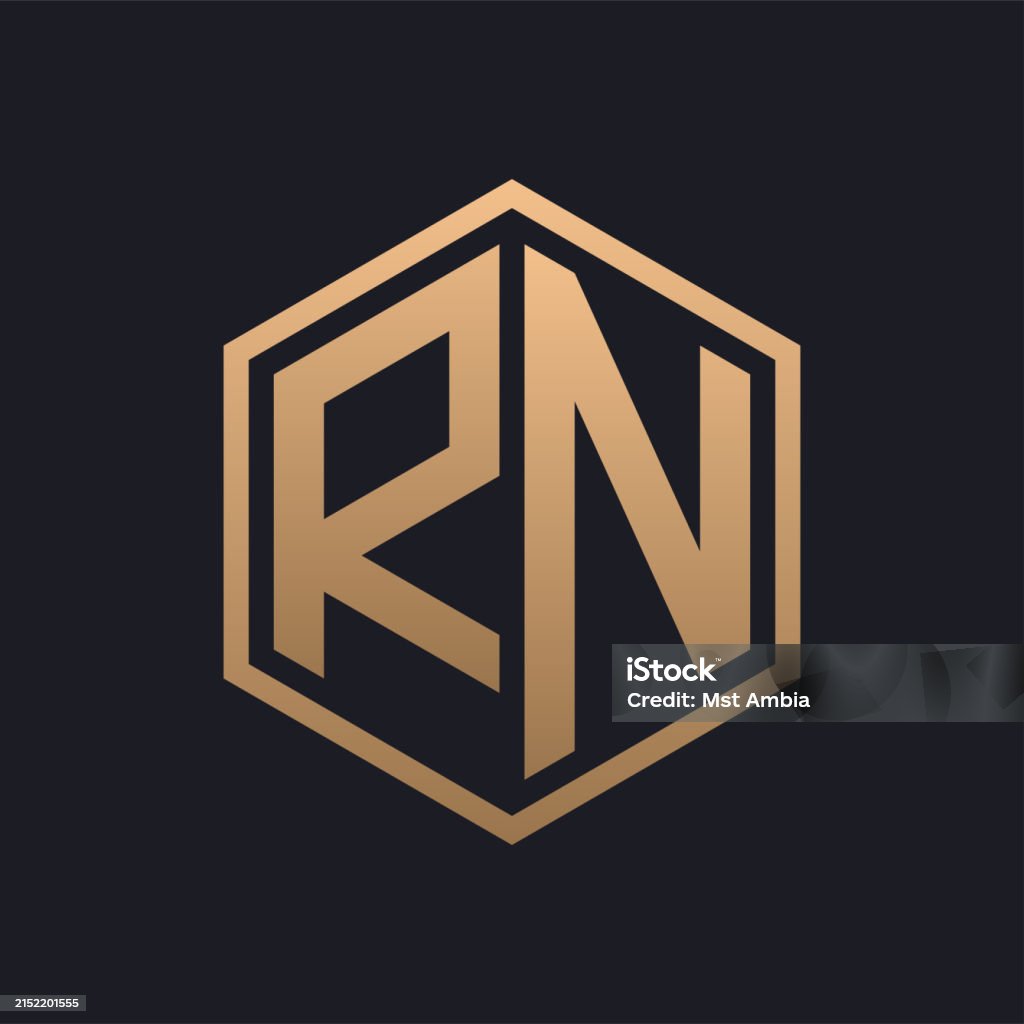 Rn Logo Sample Elegant Hexagon Letter Rn Logo Design Initial Luxurious Rn Logo ...