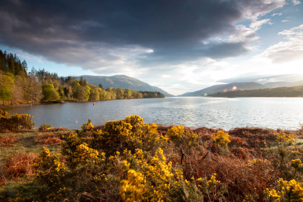 The southern end of Loch Lochy at Gairlochy in the Scottish Highlands at dawn