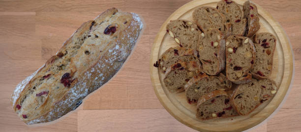 istock Bread with red fruits, hazelnuts and almonds  Sliced bread 2152204565