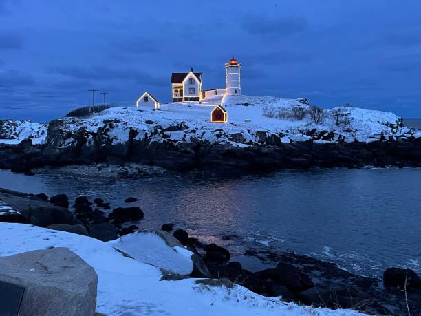 istock Nubble lighthouse outlined in Cristina’s lights 2152206204