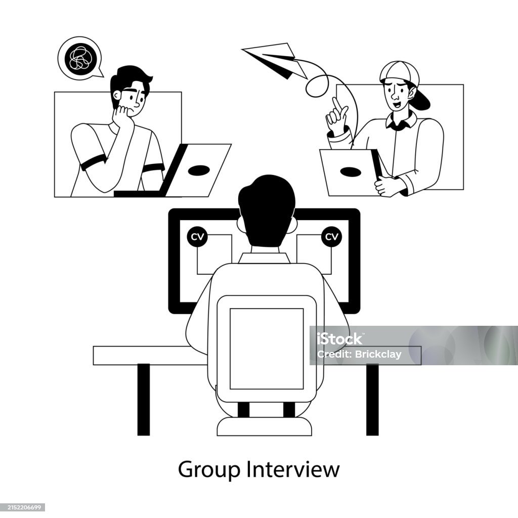 Group Interview Animation Group Interview Stock Illustration - Download Image Now - Candidate ...