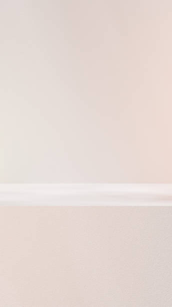 istock 3D product is elegantly showcased platform adorned with clear glass spheres, illuminated by soft pink-tinted lighting. 2152207233