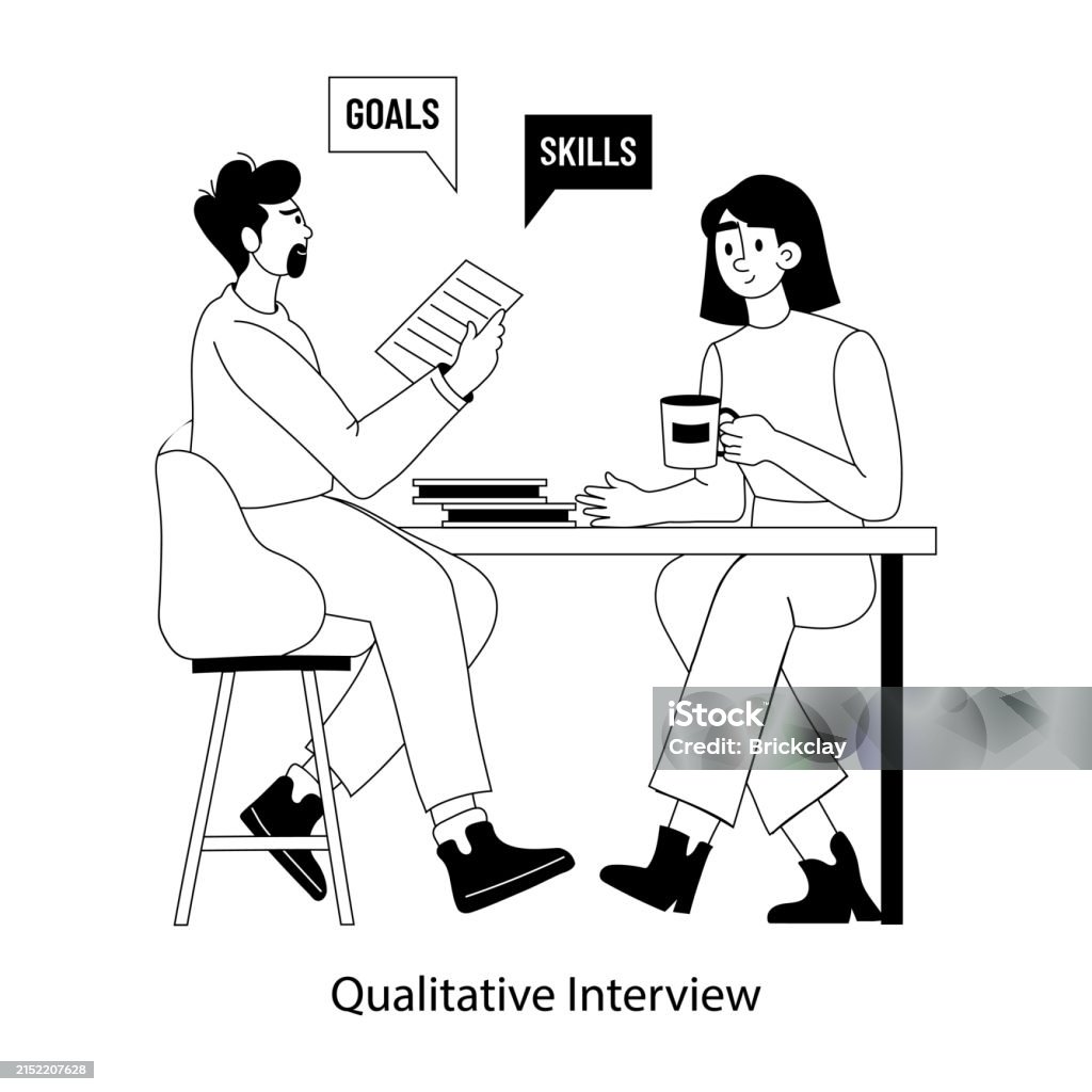 Qualitative Interview Visualization Qualitative Interview Stock Illustration - Download Image Now ...