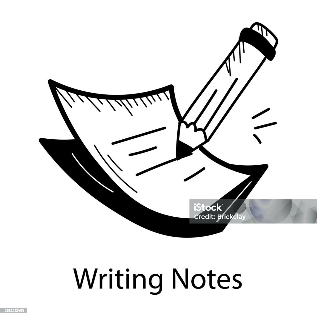 Writing Notes Stock Illustration - Download Image Now - Article, Doodle ...