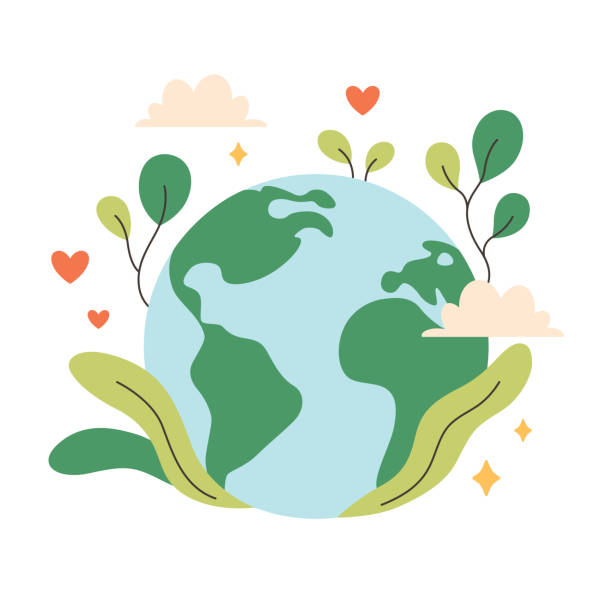istock Planet Earth. Happy Earth Day. Caring for nature and environment. Ecological awareness. Vector illustration in flat style 2152225324
