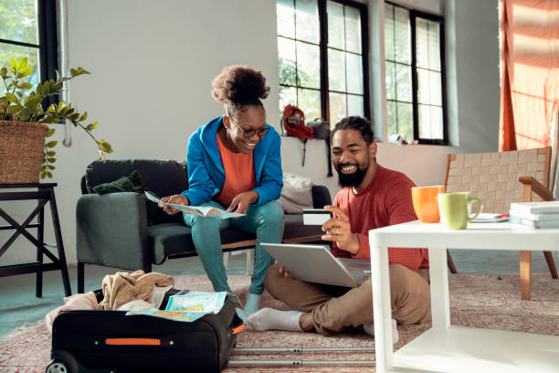 istock Using credit card for vacation booking online 2152225568