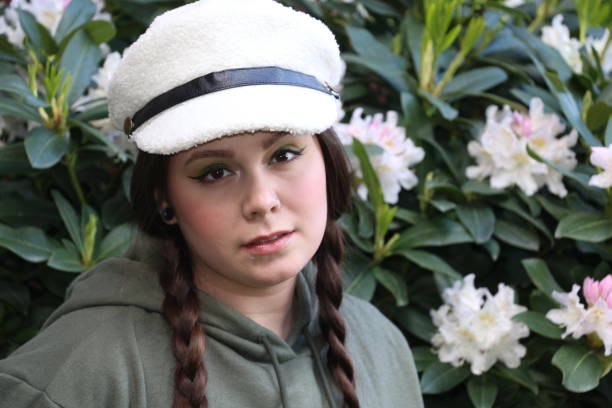Woman And Rhododendrons