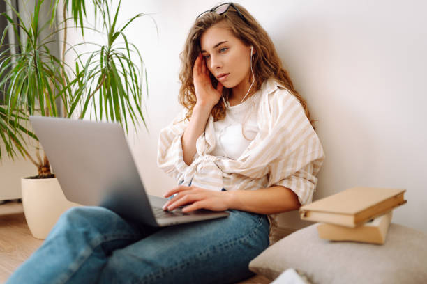 istock Young  IT woman use work on laptop  stay at home, hotel. 2152232659