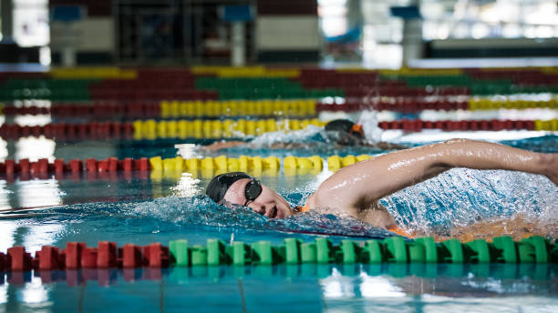 istock Elite female swimmer during a front crawl swimming training 2152241953