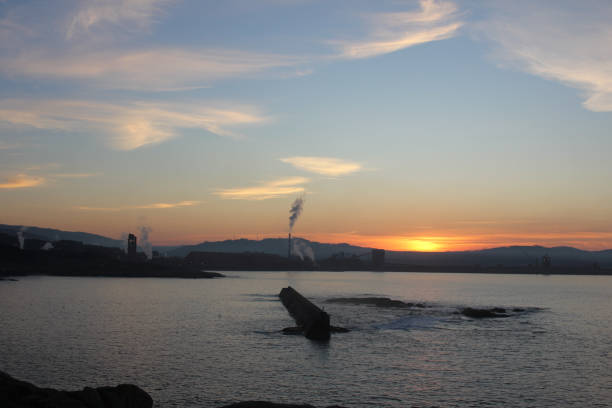 Alesund port clear sky sunset Norway Scandinavia Europe