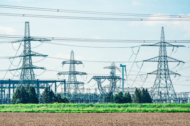 Electrical substation in Keadby power station, near Scunthorpe, UK