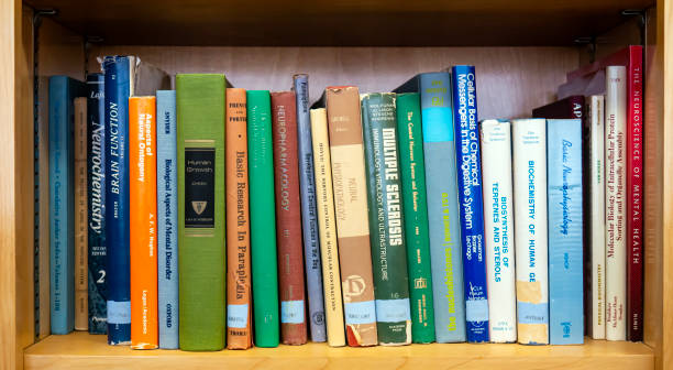 istock Medical and scientific textbooks on a bookshelf 2152257700