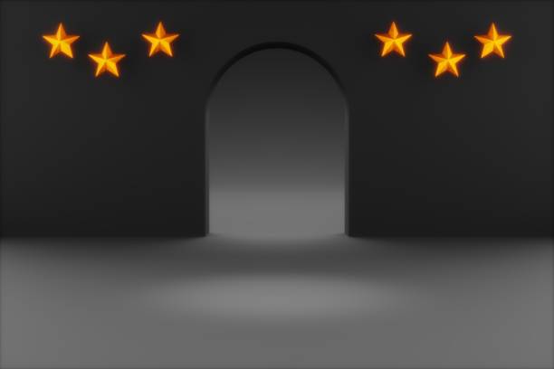 istock black color background with stars gold for event, promotion, presentation and etc. 3d render illustration 2152265897