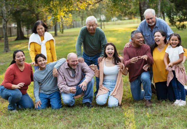 istock Multiracial extended family in back yard for group photo 2152269721