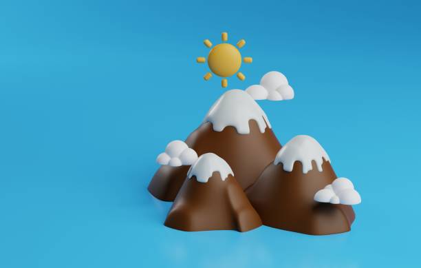 Mountain icon. Perfect for evoking a sense of adventure and awe in outdoor enthusiasts and travelers alike. 3D render illustration.