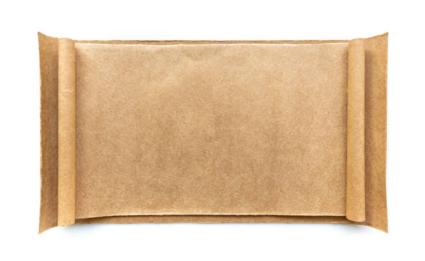 istock Cut or torn brown paper background textured isolated 2152284818