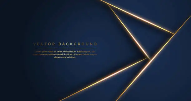 Dark blue purple and gold luxury line overlap layered abstract background, with lighting effect and sparkle with copy space for text Dark blue purple and gold luxury line overlap layered abstract background, with lighting effect and sparkle with copy space for text
