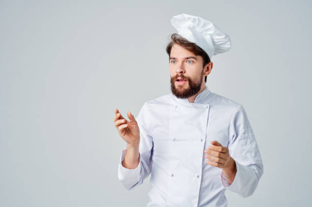 istock bearded man chef kitchen Job hand gestures Professional emotions 2152291254