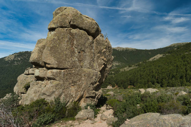 spring mountain landscape on a sunny day in spain near madrid