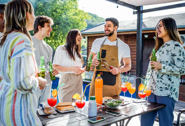 istock Friends having a backyard poolside barbecue party 2152295429