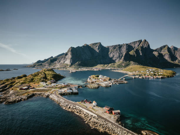 istock Drone view of roads in Lofoten, Norway 2152304782
