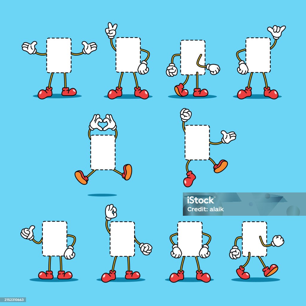 Random Empty Characters Box Empty Cartoon Character Set Stock Illustration - Download Image Now ...