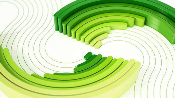 istock Abstract Green and Yellow Circular Layers on a White Background. Sustainable Data Visualization Concept 2152311122