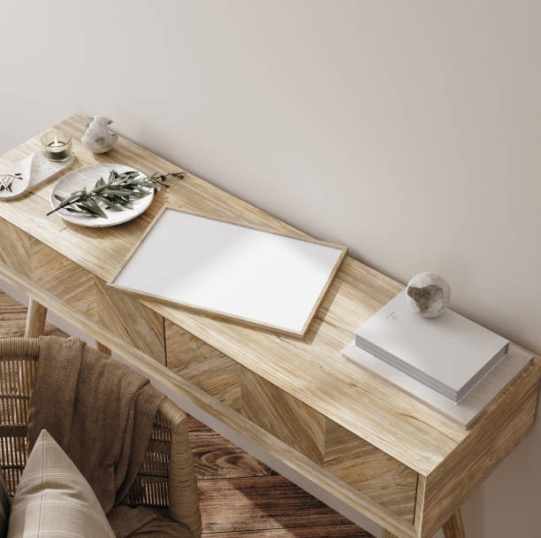 Mockup frame in Scandi living room interior