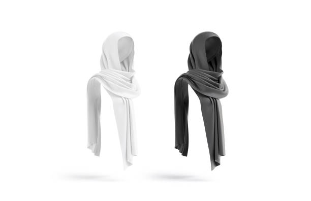 istock Blank black and white female shayla mockup, side view 2152314442