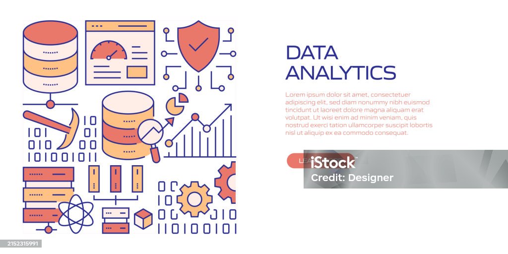 Data Analytics Header Image Data Analytics Related Banner Design For Web Page Headline Brochure ...