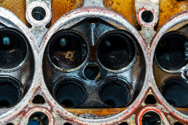 Dirty engine of gasoline car