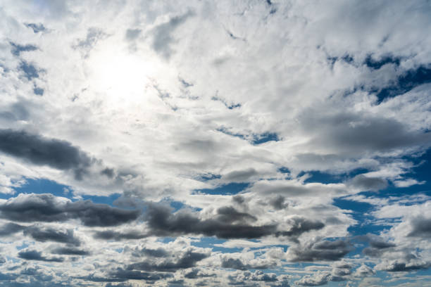 Wide angle of stormy grey clouds