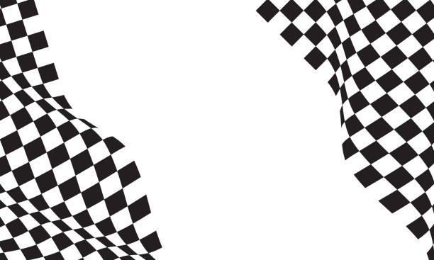 istock Checkered flag wave flying on white blank space design sport race championship business success background vector 2152332692