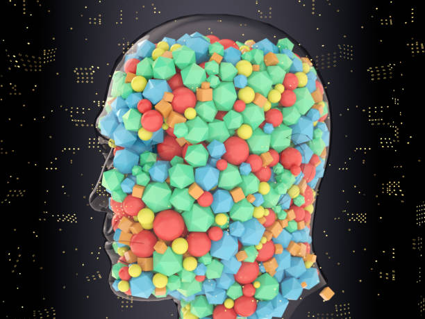 istock Creativity Concept with Translucent Head Full of Colorful Geometric Shapes 2152337219