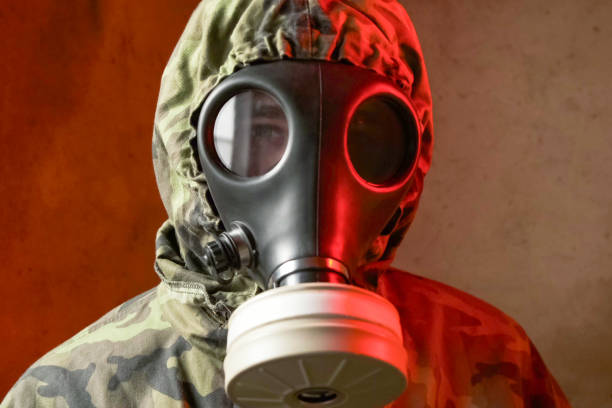 istock in A Gas Mask getoutdore with natural light, close up. Apocalypse concept 2152337507