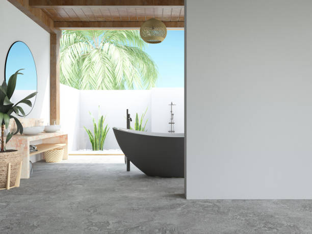 istock Tranquil Bathroom of a Tropical Summer House 2152339260