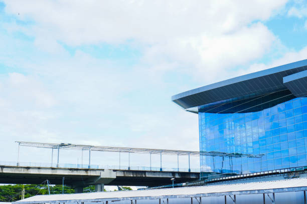 istock blue mirror glass building, exterior building 2152340478